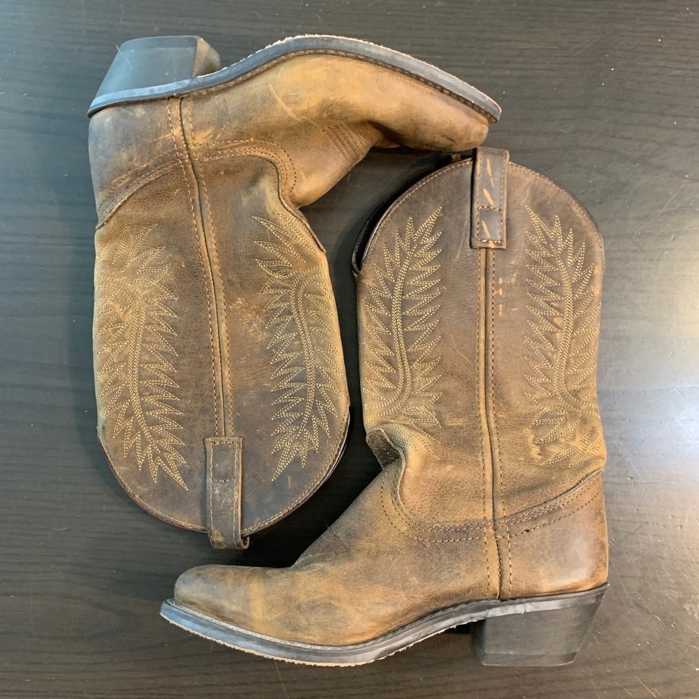 Laredo 51099 Womens Brown Leather Western Cowgirl Rodeo Boots Size 6M Distressed